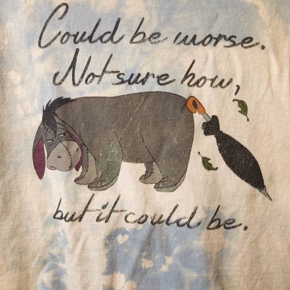 Disney Eeyore "Could be worse." Altered Bleached t-shirt - Picture 2 of 5